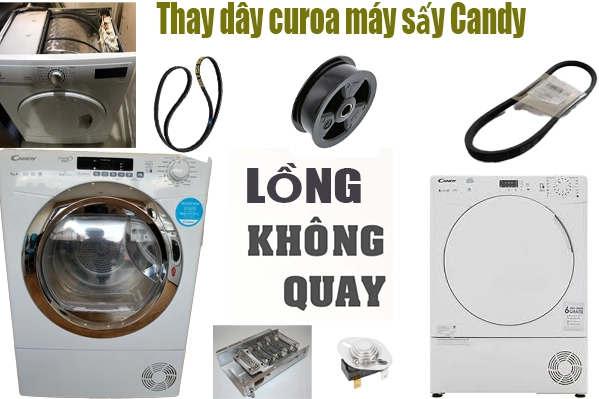 thay dây curoa máy sấy quần áo Candy