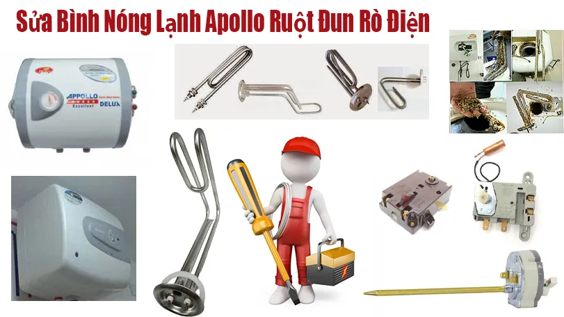 sửa bình nóng lạnh Apollo ruột đun bị rò điện