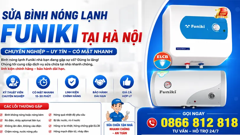 dịch vụ sửa bình nóng lạnh Funiki tại nhà