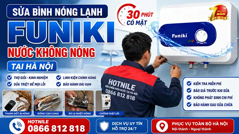 sửa bình nóng lạnh Funiki nước không nóng