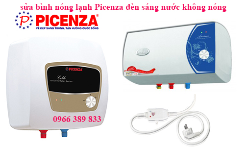 sửa bình nóng lạnh Picenza đèn sáng nước không nóng