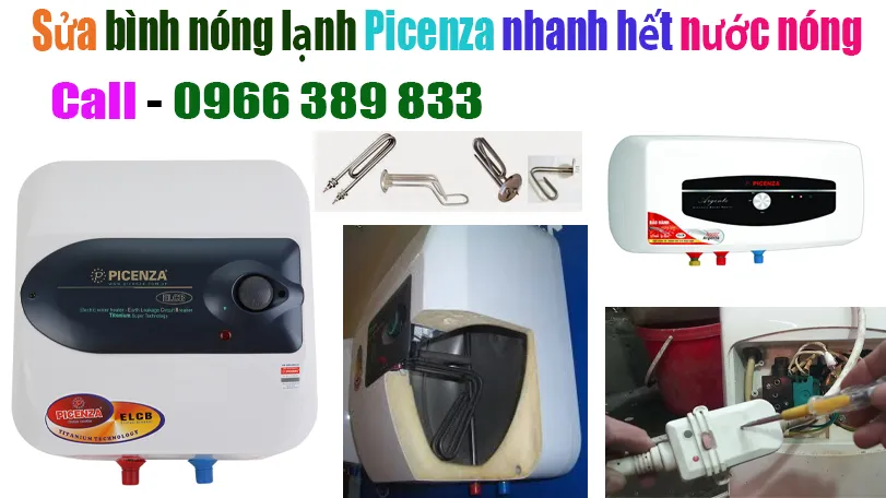 sửa bình nóng lạnh picenza nhanh hết nước nóng
