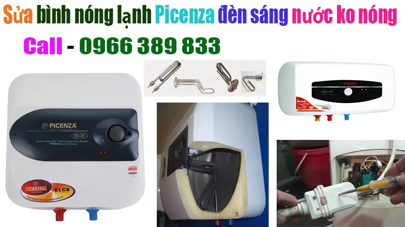 sửa bình nóng lạnh Picenza đèn sáng nước ko nóng