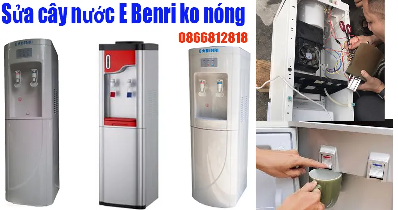 sửa cây nước E Benri nước ra không nóng, 