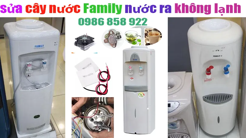 sửa cây nước family nước ra kém lạnh tại hà nội