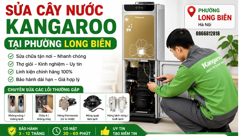 sửa cây nước nóng lạnh Kangaroo tại phường Long Biên