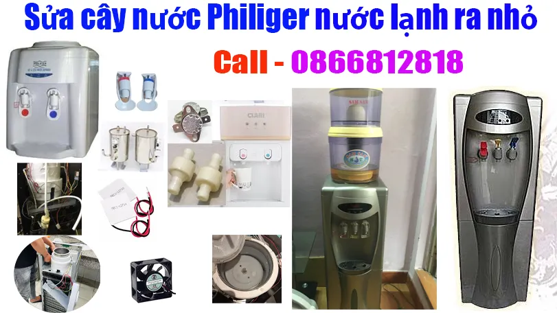 sửa cây nước philiger nước lạnh ra nhỏ