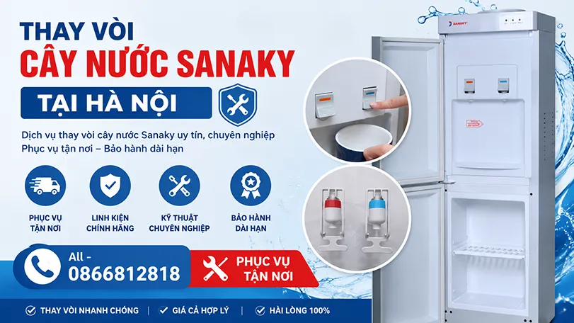 Thay v&ograve;i c&acirc;y nước Sanaky tại h&agrave; nội