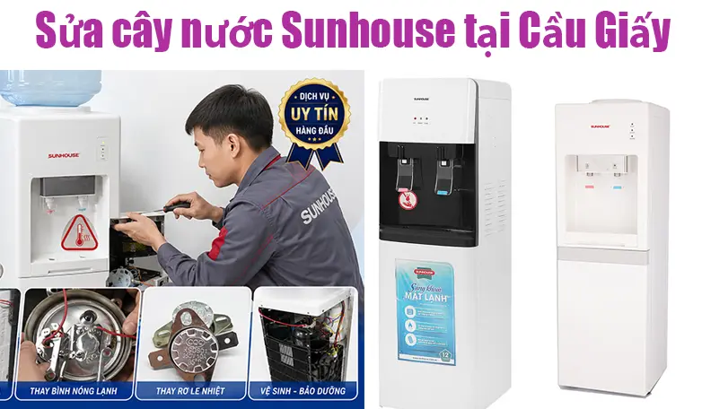 sửa cây nước nóng lạnh Sunhouse tại Cầu Giấy