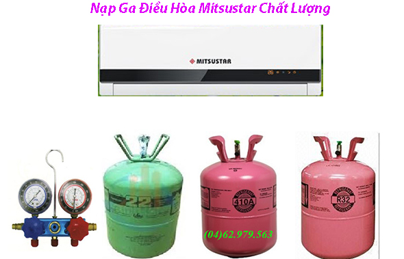 nạp ga bơm ga điều hòa mitsustar