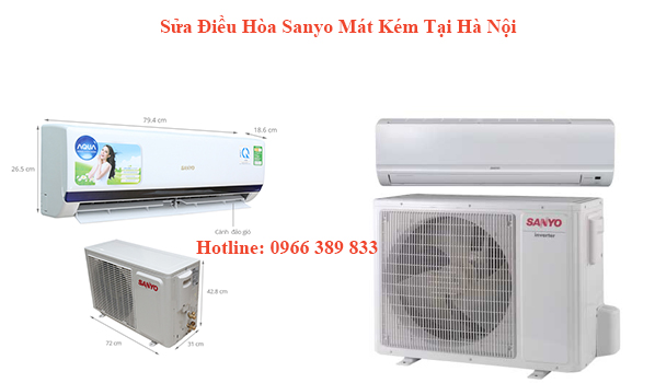 sửa điều hòa Sanyo  kém mát tại hà nội