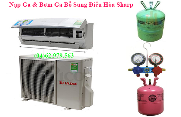 nạp ga bơm ga điều hòa Sharp