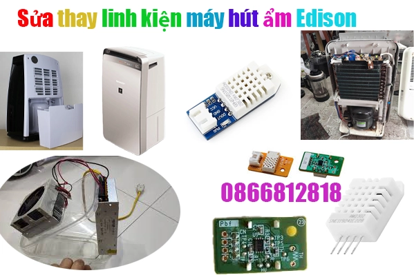 sửa thay linh kiện chính hãng máy hút ẩm Edison