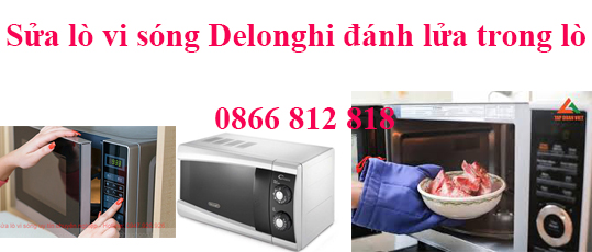 sửa lò vi sóng Delonghi đánh lửa trong lò