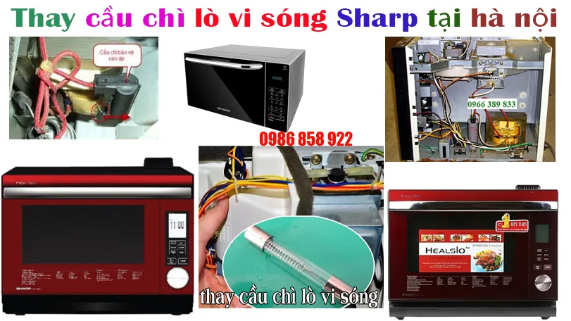 sửa lò vi song Sharp bị đứt cầu chì tại Hà Nội