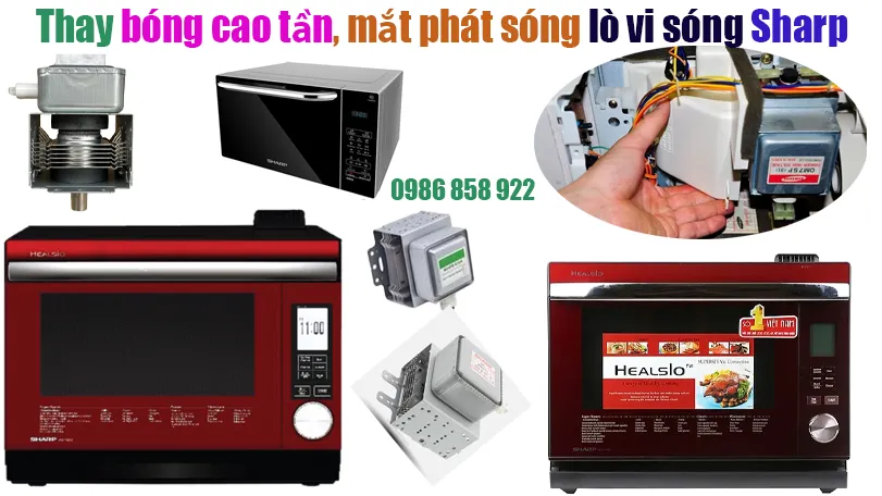 sửa lò vi sóng Sharp hỏng mắt phát sóng, bngs cao tần