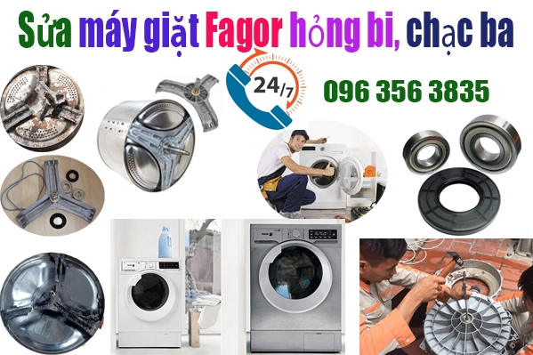 máy giặt fagor bị kêu to hỏng bi trục lồng