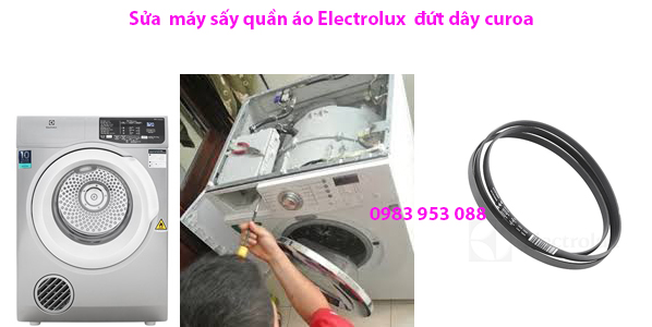 thay dây cudoa máy sấy quần áo Electrolux