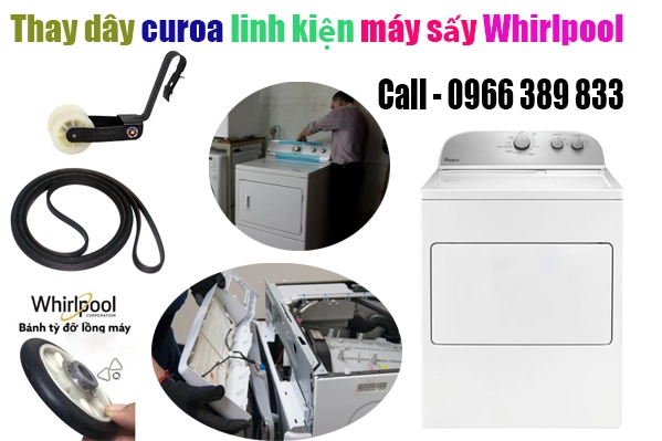 thay dây curoa máy sấy quần áo Whirlpool tại hà nội