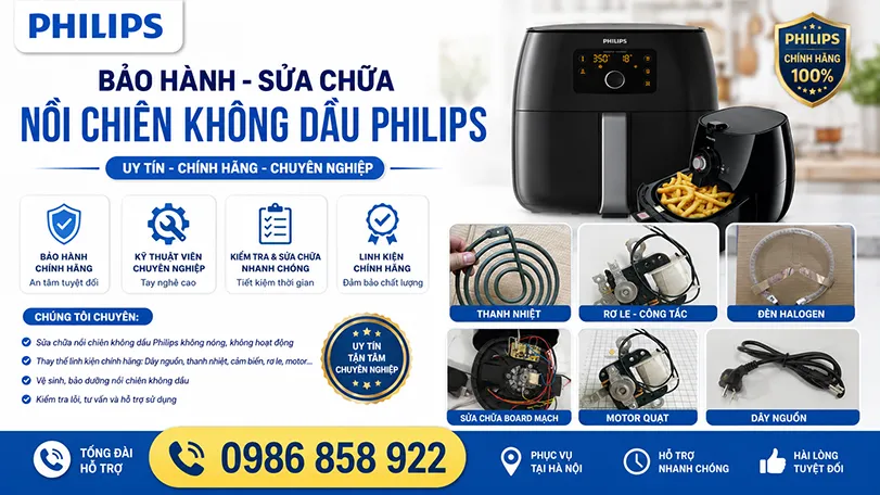Bảo hành nồi chiên không dầu Philips chính hãng