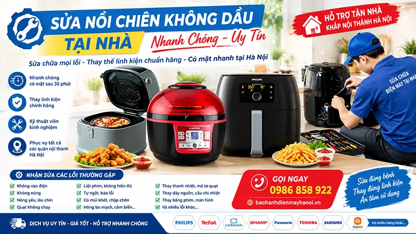 dịch vụ sửa nồi chiên không dầu tại nhà uy tín